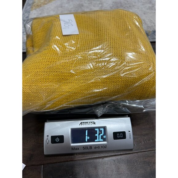 Vintage P.A. International Yellow Knit Top Red Floral Design Red Scarf Sz Large - Picture 9 of 9